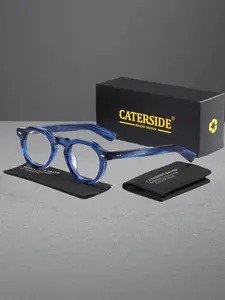 Caterside Retro Round Frame Glasses, Trendy Vintage Style, Fashionable Thick Frame, Unisex Casual Business Eyewear, Perfect for Music Festivals