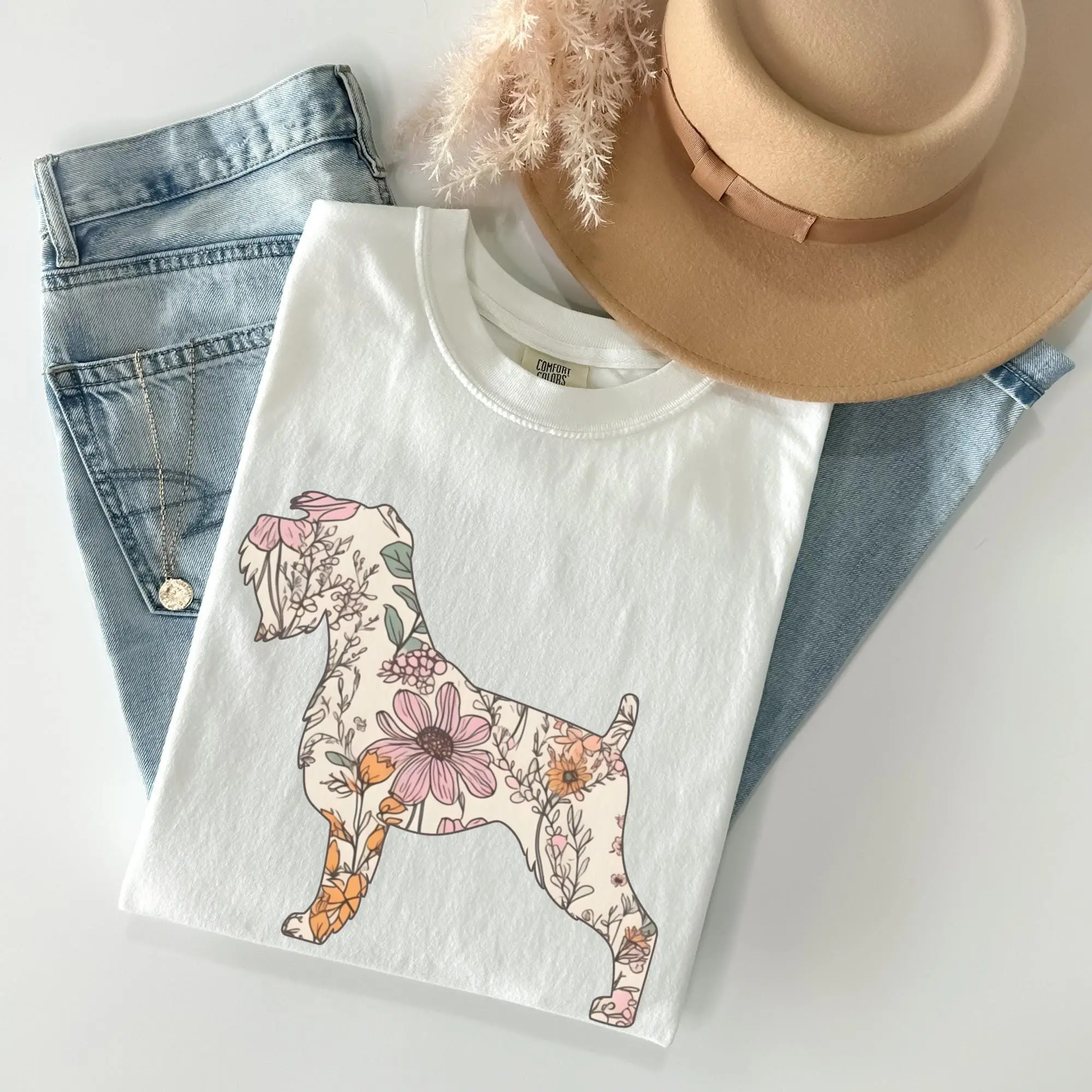 Comfort Colors Schnauzer Shirt, Wildflower Schnauzer Mom Tshirt, Floral Schnauzer Mama Gift, Gifts for Schnauzer Mom, Dog Mom Gifts, Trendy