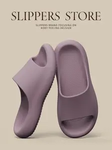 Women's Simple Fashion Solid Color Sandals Summer Indoor Home House Slippers Comfort Thick Sole Durable Lightweight Soft Elastic Slippers