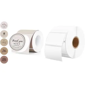 2 Inch Thermal Labels Round+2 Inch Transparent Circle Self-Adhesive  Thermal Label