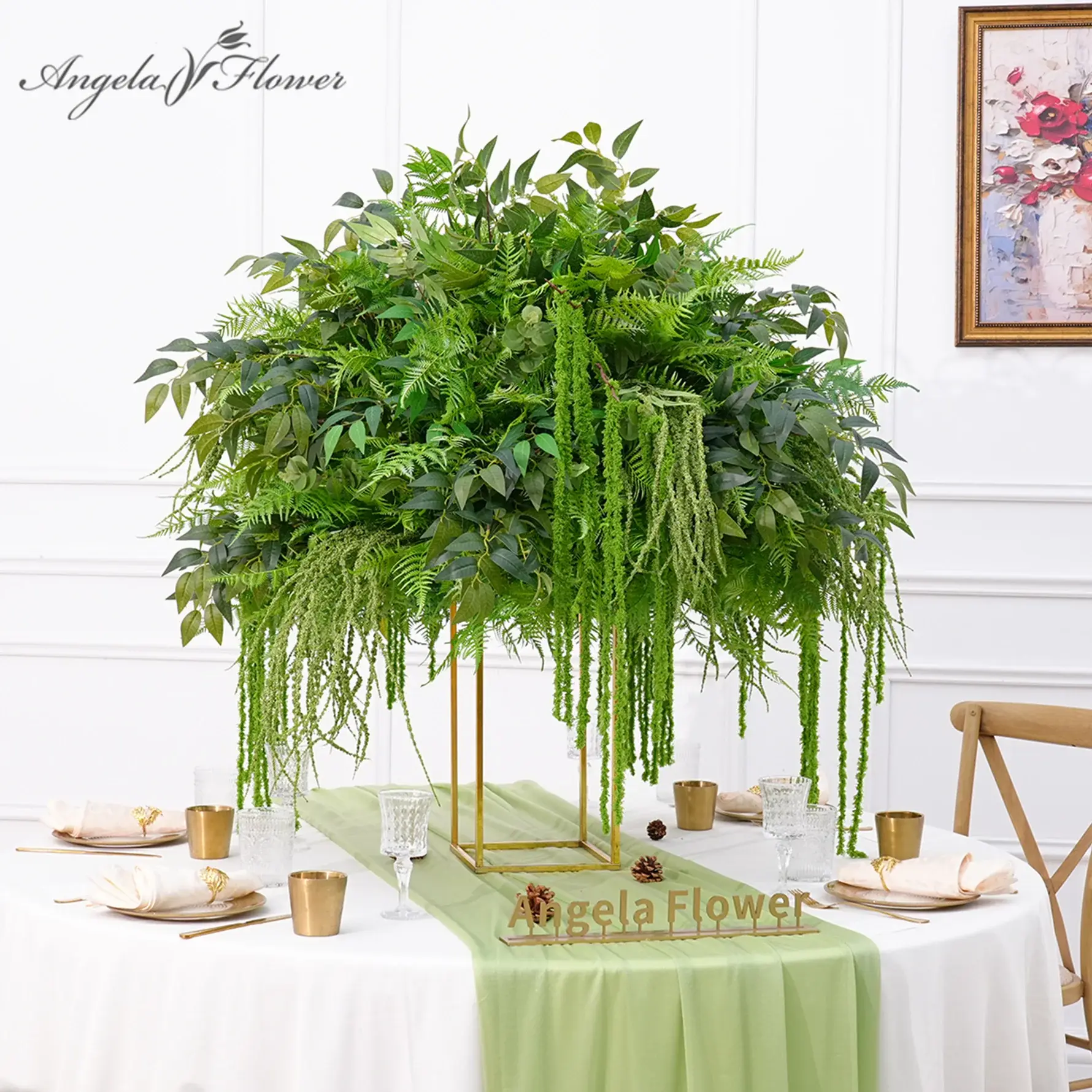 A8868 2pcs/set Mori Greenery Rattan Flower Ball Wedding Table Centerpieces Decor