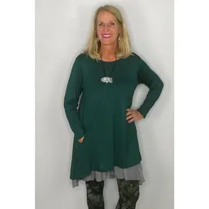 2AM Long Sleeve Tunic with Pockets - Emerald