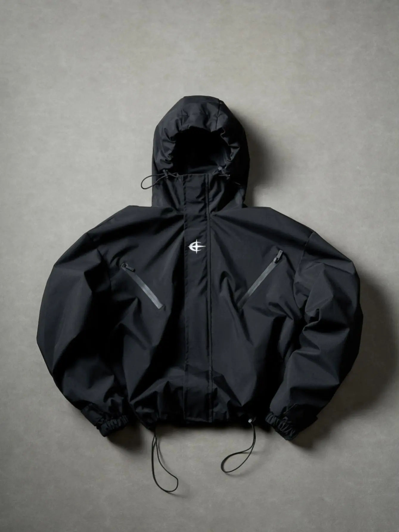Men's Hooded Techwear Jacket - Waterproof, Oversized Roomy Fit, Urban Rain Guard, Spring-Ready Outdoor Utility Windbreaker, Hooded Jacket