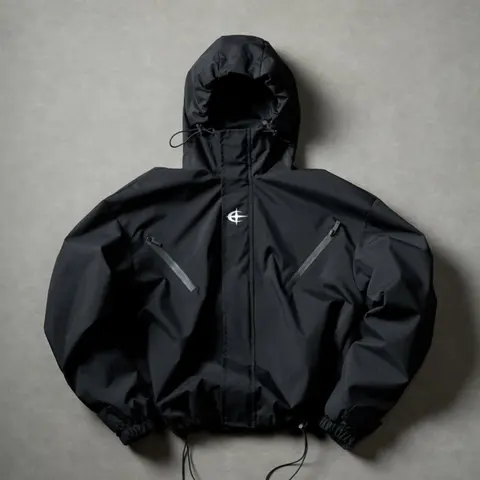 Men's Hooded Techwear Jacket - Waterproof, Oversized Roomy Fit, Urban Rain Guard, Spring-Ready Outdoor Utility Windbreaker, Hooded Jacket