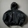 Men's Hooded Techwear Jacket - Waterproof, Oversized Roomy Fit, Urban Rain Guard, Spring-Ready Outdoor Utility Windbreaker, Hooded Jacket