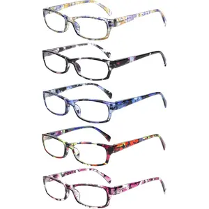 5 Pack Computer Reading Glasses Men and Women Anti Eyestrain Blue Light Blocking Glasses for Reading (5 Mix-2, 2.50) High Quality Eyewear Durable