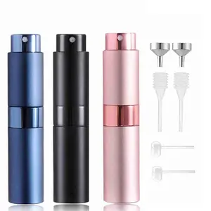 8ml Spray Bottles with Accessories, Cosmetic Kit, 3 Bottles with 2 Funnels, 2 Dispenser Diviners and 2 Spring Straws, Travel Items, Wedding, Party, Birthday, Men's Gift