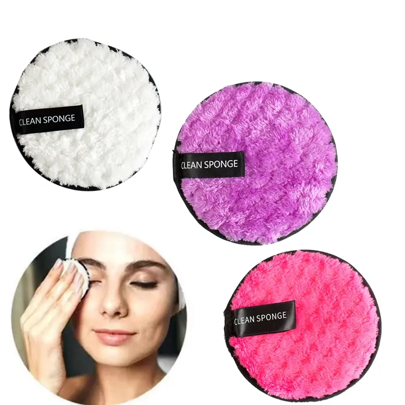 Reusable Makeup Remover Cloth - 3pc Face Pads, Makeup Eraser Cloth Wipes for All Skin Types - Washable Microfiber Make Up Reusable Cotton Rounds for Face，Woman, on a business trip, get up early to wash face towel