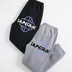 HUNTRX Demon Hunters Graphic Joggers - Futuristic Streetwear Sweatpants - Gradient Logo Tracksuit Bottoms