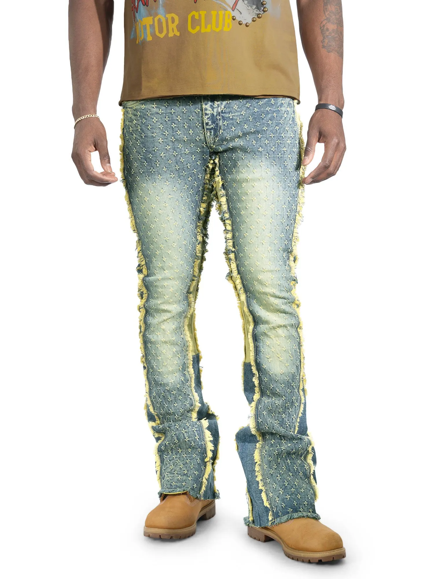 Makobi Phalon Stacked Jeans in Dirt - F1702