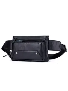 Men's Casual Solid Color Fanny Pack, Fashionable Leather Belt Bag for Daily Used, Casual Trendy Versatile High-quality Daily Commuting Bag