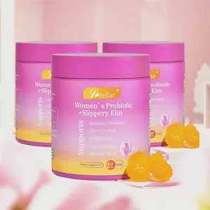 Vitamins Gummies Women Probiotics for pH Balance with Slippery Elm & Prebiotics, Lactobacillus Blend Supports Vaginal Comfort & Dryness Relief, Hawaiian Pineapple Flavor, 60 Count