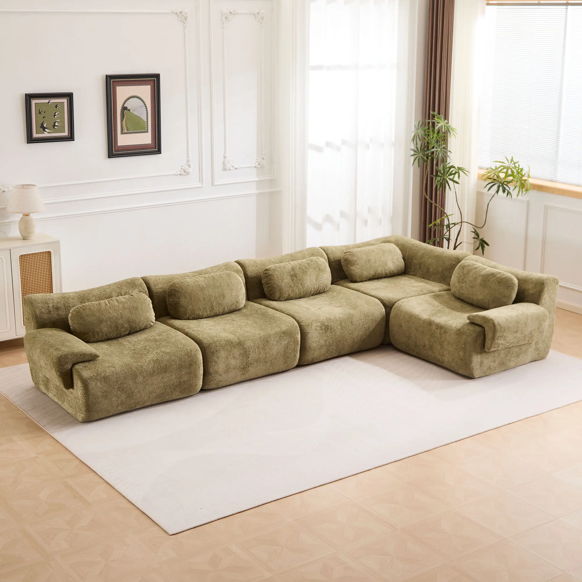 Green - 4 Seater + 1 Corner (148.2")