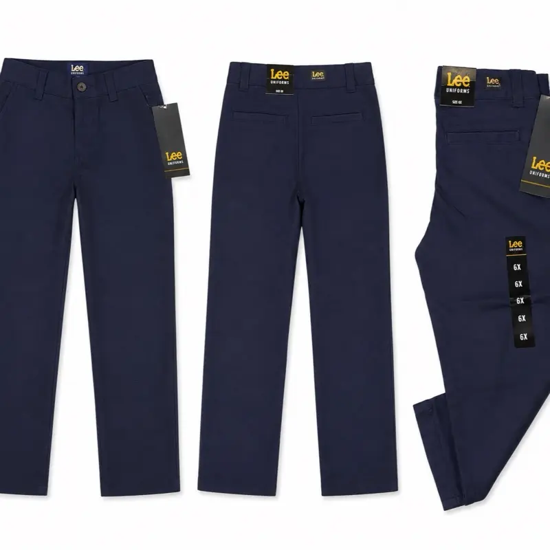 Lee Navy Blue Original Stretch Straight Leg Uniform Pants for Juniors