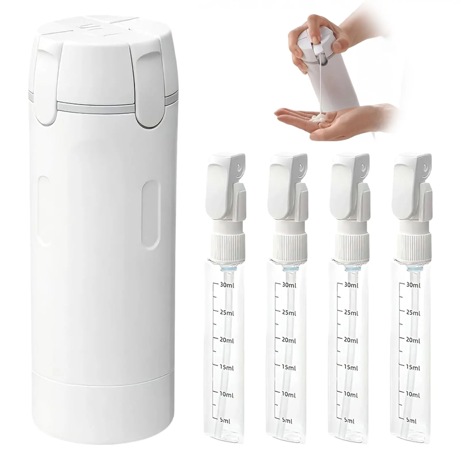 4 in 1 Travel Dispenser Bottle (White)