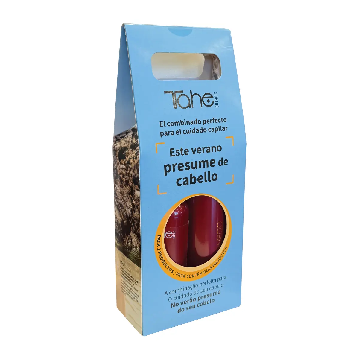 Tahe Botanic Solar Kit - Shampoo Heat Protection 400ml + SOS Protect Hair Oil 125ml - Deep Nourishing Formula