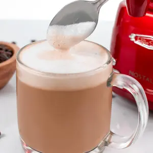 Retro Frother and Hot Chocolate Maker with 32 Oz Capacity, for Coffees, Lattes, Cappuccinos, Red - Small Washing