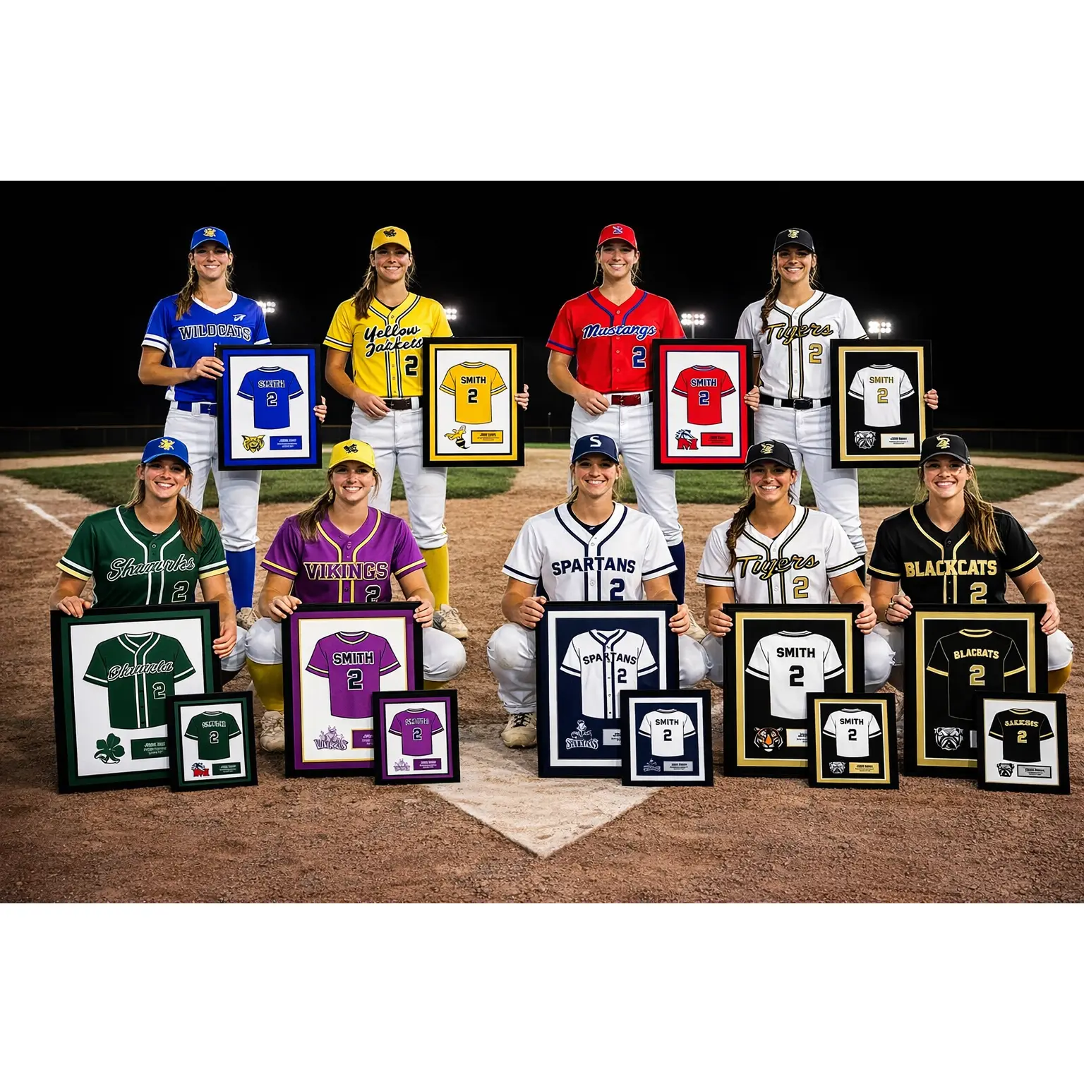College Softball Jersey Frame — Custom Senior Gift for Athletes