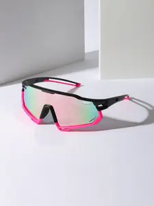 Unisex Oversized Polarized Sunglasses, UV Protection Windproof Cycling Glasses, Outdoor Sports Eyewear, Includes Eva Case & Cleaning Cloth