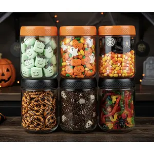 Glass Mason Jars 16 oz Airtight Lids - Wide Mouth Canning Jars for Food Storage, Meal Prep, Overnight Oats, Preserving Containers, Kitchen (6 Pack) pantry