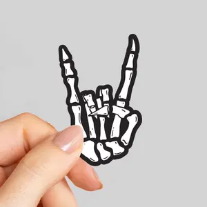 Rock Skeleton Sticker, Skeleton Sticker, Rock and Roll Sticker, Skeleton Hand Sticker, Laptop Sticker, Water Bottle Sticker