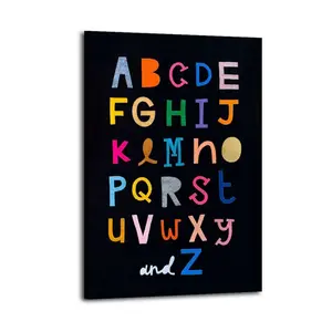 Kids Alphabet for Nursery Playroom Children's Educational (7) Gift For Friend Poster Bed Room Living Room Decor Modern Aesthetic Modern Aesthetic Office Gym Art Posters For Dorm Wall Decor