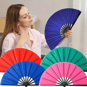 4PCS Large Folding Fans for Line Dancing Big Hand Clapping Popping Fans Bulk for Dancing Boots on The Ground Festival Party Decoration Craft Fan