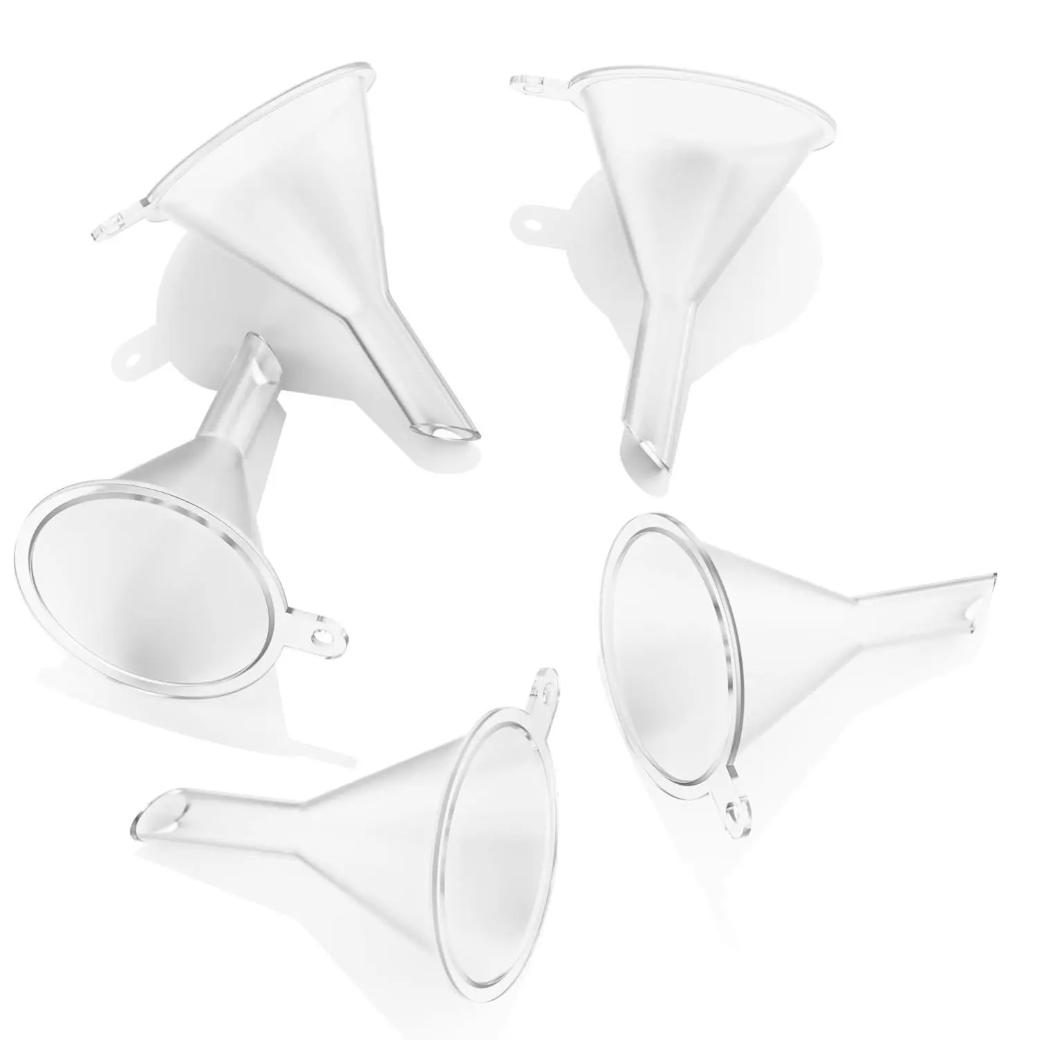 5-Pack PBA-Free Food Grade Plastic Mini Funnels, Durable Kitchen Utensils for Kitchen Use, Perfumes, Powders, Sand Art