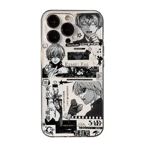 Tokyo Ghoul Ken Kaneki Phone Case - Black and White Manga Collage Transparent Cover for Anime Fans For iPhone 17 16 15 14 13 12 11 Mini Pro Max X XR XSMax 7 8 Plus Transparent Soft Back Cover