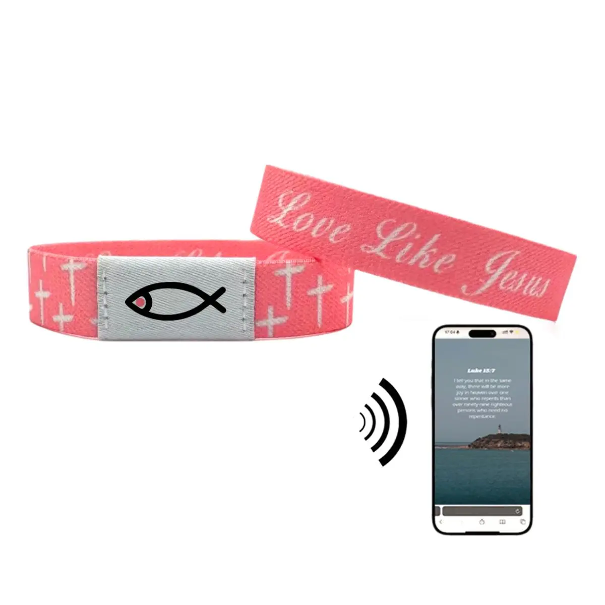 Daily Bible Verse Bracelet Wearable Elastic Bible Bracelet with NFC for Women Men Teens Scannable Inspirational Bible Verse Wristbands