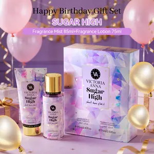 Victoria Anna Birthday Gift Limited Edition Body Spray And Hand Cream Set with Strawberry Blackberry Rose Peony Amber Woody Notes Party Favors, Valentine Gifts For Women, Fruit-Flavored And Floral-Scented Lasting Perfume