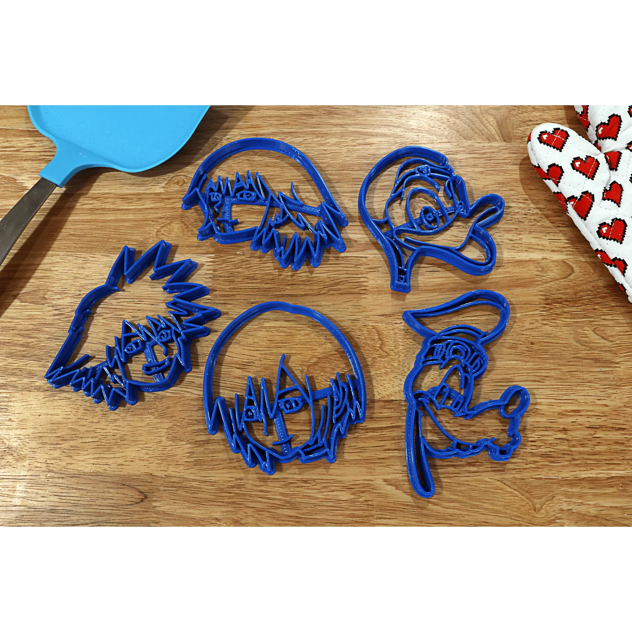 Kingdom Hearts Characters Cookie cutters - Sora, Riku, Kairi, Donald, Goofy