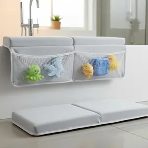 Little Boo Luxury Bath Organizer & Comfortable Knee & Elbow Pads Bathtub Organizer Cushion Mats Thick Non-Slip Comfort for the Knees Quick-Drying Water-Friendly Neoprene Memory Foam Machine Washable Non-Slip Suction Cups Perfect Christmas Gift