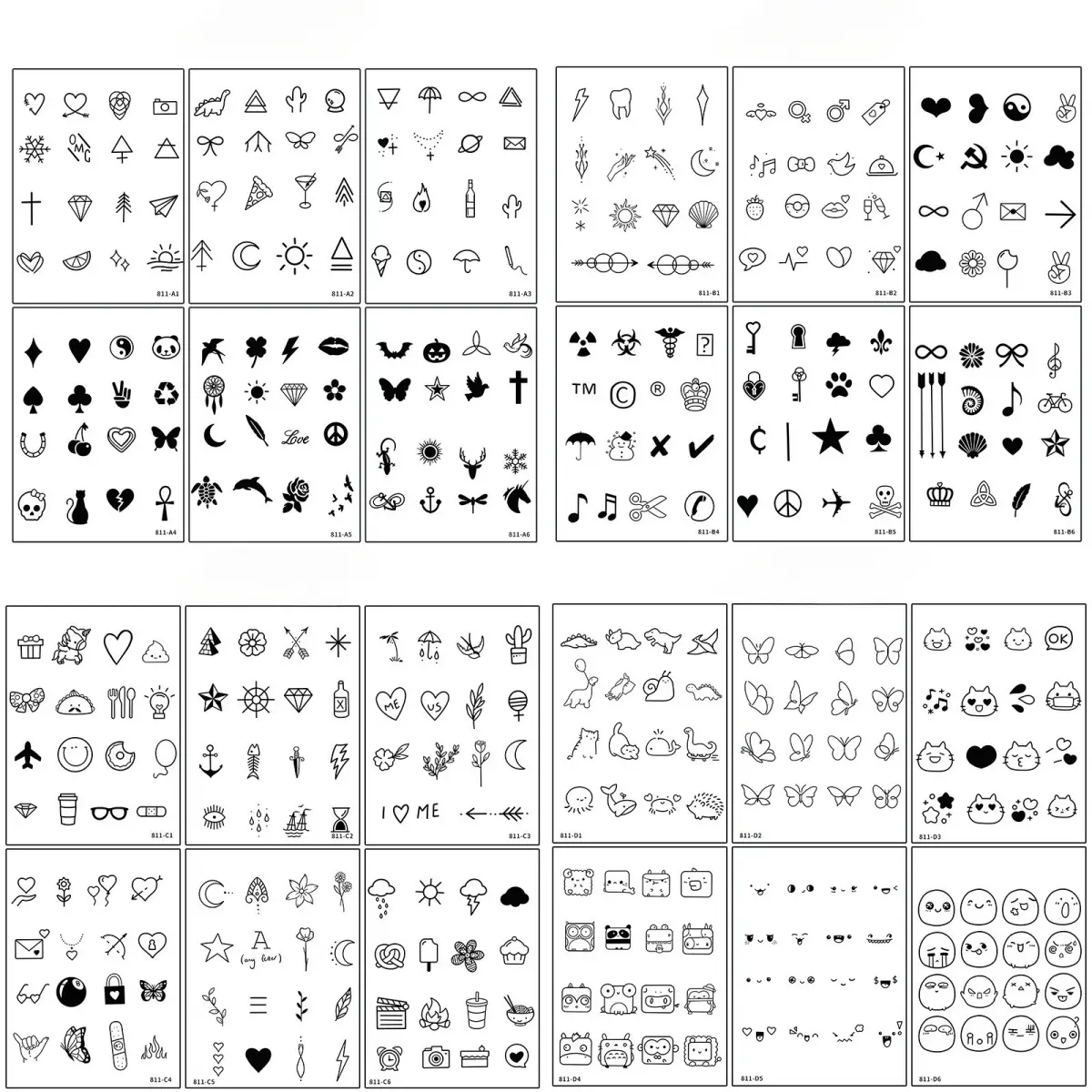 Minimalist Temporary Tattoos with Geometric Sticker Designs - Easy Application, Gentle on All Skin Types for a Soft Stylish Look