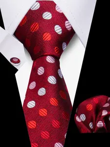 Men's Fashion Accessory Set, Woven Fabric, All-Season Casual Style, Perfect for Weddings & Business Events, Includes Tie, Handkerchief, Cufflinks