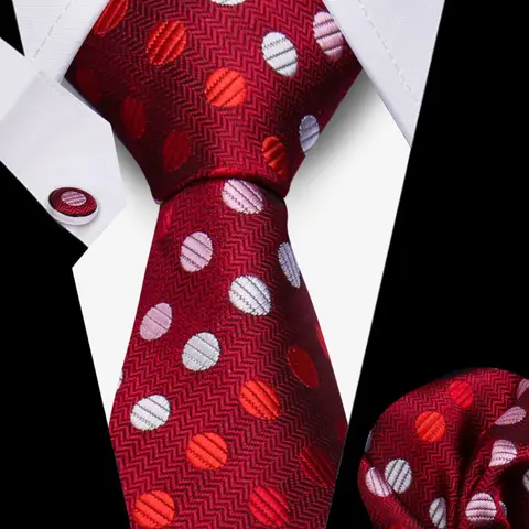 Men's Fashion Accessory Set, Woven Fabric, All-Season Casual Style, Casual Elegant Tie, Perfect for Weddings & Business Events, Includes Tie, Handkerchief, Cufflinks