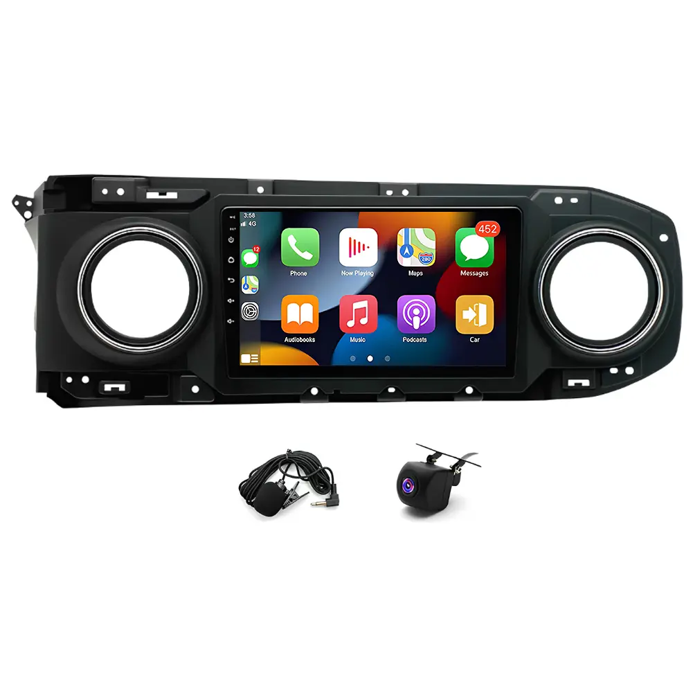 9" Touchscreen Car Stereo System for Toyota Tacoma 2016-2021 - Front Multimedia Car Audio, DSP Sound System, Wireless CarPlay, Android Auto, 2+32GB Android Head Unit, AHD Backup Camera, GPS Navigation, Bluetooth, Microphone, Stereo Car Audio