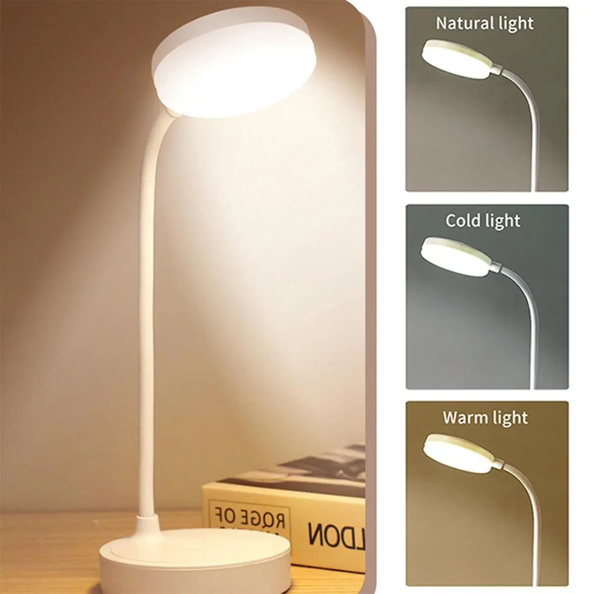 Portable LED Desk Lamp USB Plug Table Light Support 3 Color Stepless Dimming Eye Protection Bedroom Bedside Lamp home accessories Usb Powered Led Usb Powered Lights