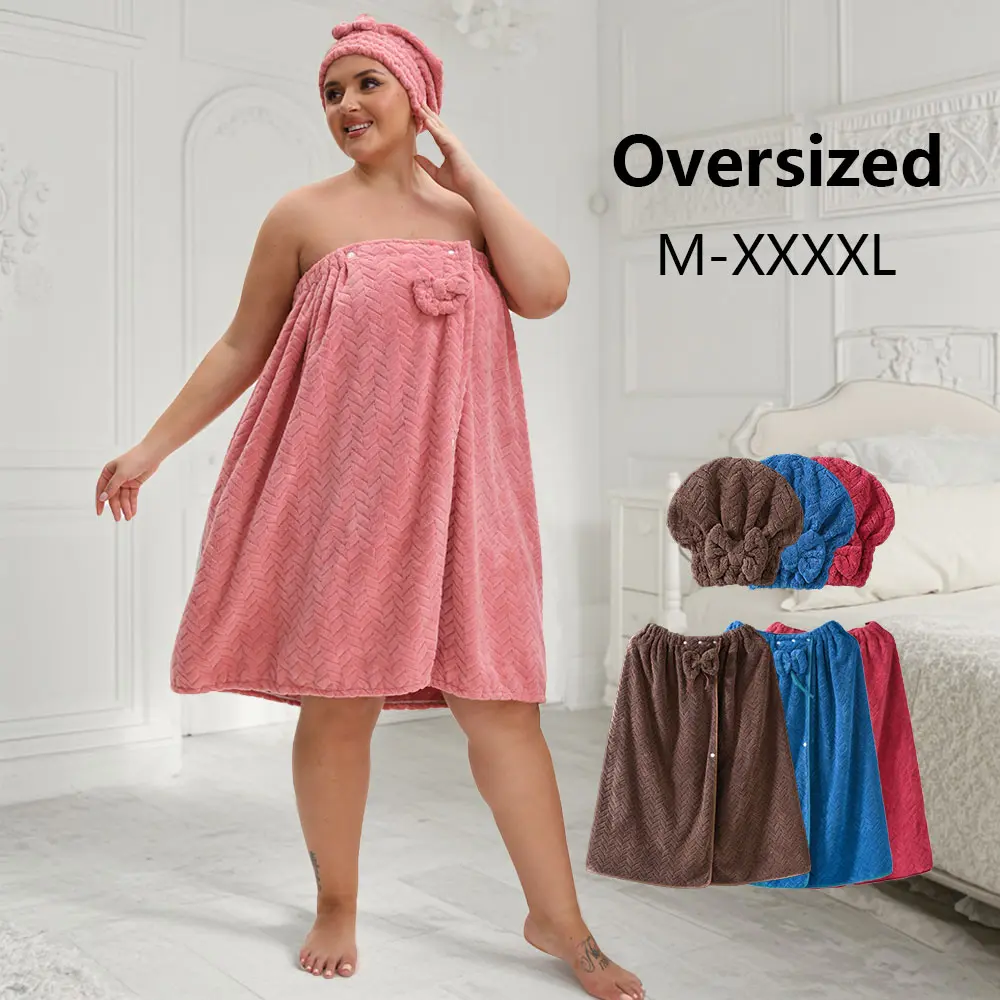 2-Piece Oversized Thick Bathrobe Set, Princess Hooded Design, Reusable & Adjustable Size M-Xl, Ideal for Home Use, Travel, Sauna, Spa