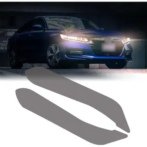 1 Pair Vinyl Smoke Tint Headlight Films Compatible with Honda Accord 2018-2022 Car Headlight Transmission Self Adhesive Stickers Exterior Vinyl Smoke Decoration Trim (35% Light Black)