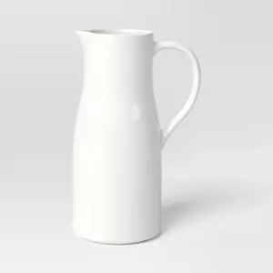 72oz Porcelain Pitcher White - Threshold ™ : Microwave & Dishwasher Safe, Hot/Cold Beverage Server, 10.625" Height