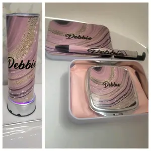 Gift Set: Custom Tumbler, Compact Mirror, & Pen