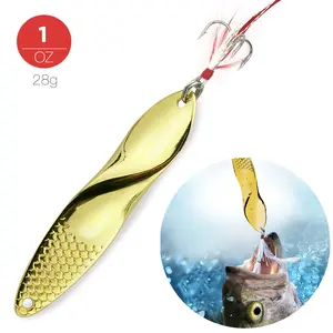 Omelchenko Lure Gold Metal Fishing Lures with Treble Hooks, 1 oz, 28g