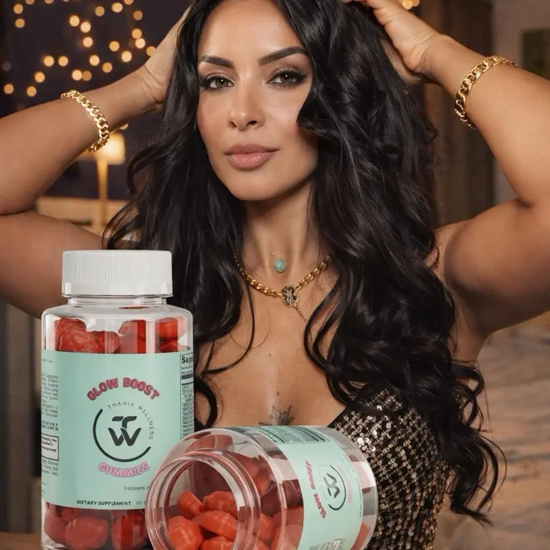 Thaniaaguirre Natural Edible Chewable Beauty Supplement Gummies - Women's Hair Skin Nails Support with Biotin, Vitamins A,C,D,E, Collagen, Minerals, Zinc, Iodine - 60 Count for Adults' Body Health, Passion Fruit