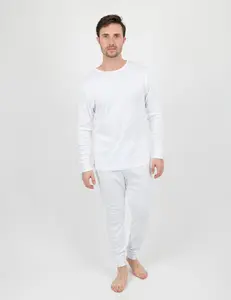 Mens Solid White Pajamas