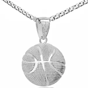 Basketball Pendant Necklace Alloy Necklace Sports Hiphop Necklace Basketball Pendant Necklace I Love Basketball Necklace for Men Streetwear Basketball Jewelry