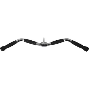 Lat Bar Cable Machine Attachment Curl Pulldown Bar with Full Rotation and Rubber Handle for Gym Strength Workout Body Training Muscle Building 30 Inch