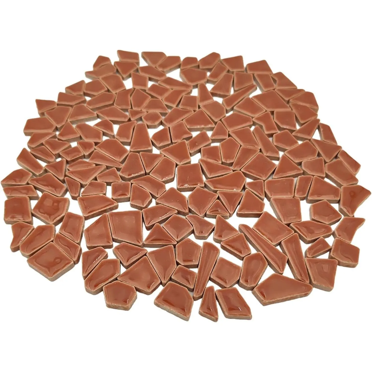 200g Ceramic Mosaic Tiles for Crafts,Irregular Stained Ceramic 0.2"x0.8" Porcelain Mosaic Tiles for Home Decoration (Brown)