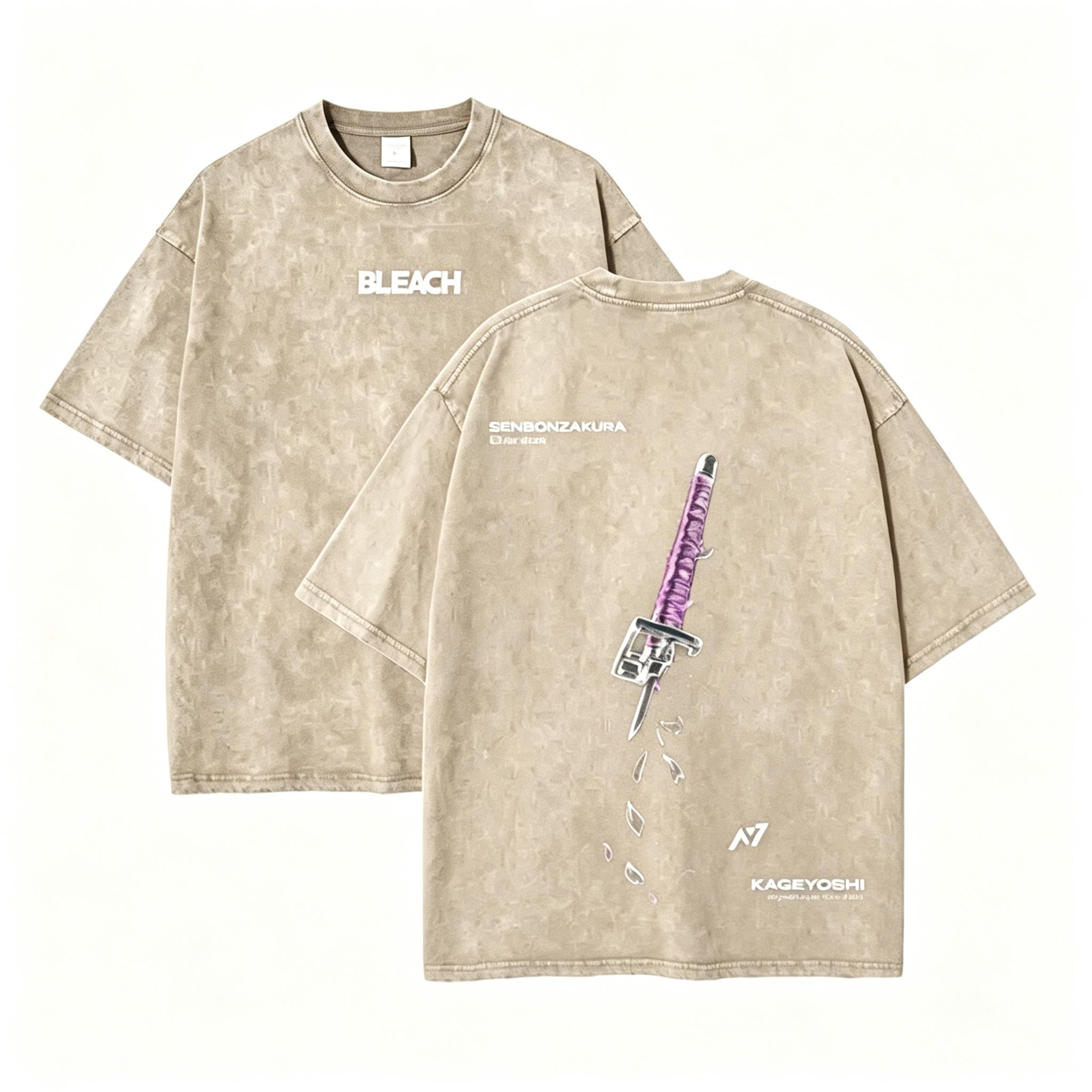 Bleach - Byakuya Streetwear Shirt, Japanese Anime T-Shirt, Unisex Anime T-Shirt Cotton, Streetwear Man Top Fabric Menswear，Anime fans, Bleach anime merchandise