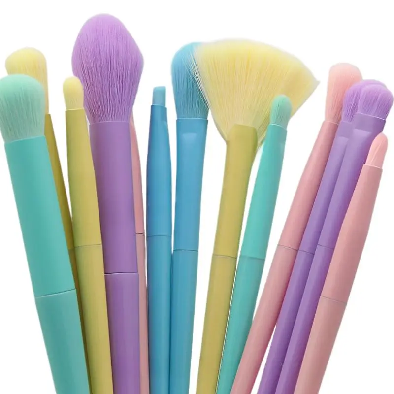 17 Piece Pastel Makeup Brush Set for Beginners, Professional Soft Fiber Brushes, Portable Case, Macaron Color Makeup Tools, Face Makeup Brushes, Cosmetic Brush Set